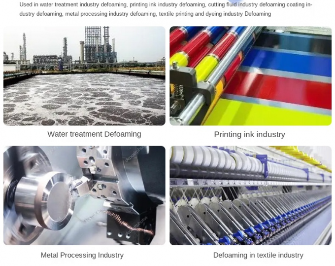 Anti-mousse de teinture industriel de silicone de suppression de mousse d'impression de tissus de traitement des eaux usées de catégorie 6