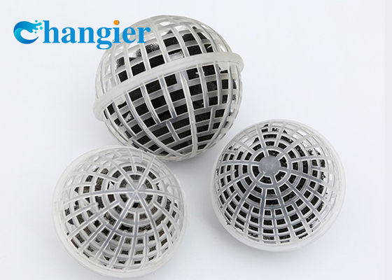Eau de boule de HDPE du traitement des eaux résiduaires 150mm la bio filtrent des médias